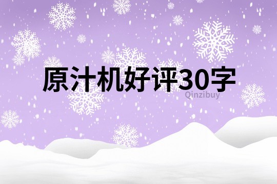 原汁機好評30字
