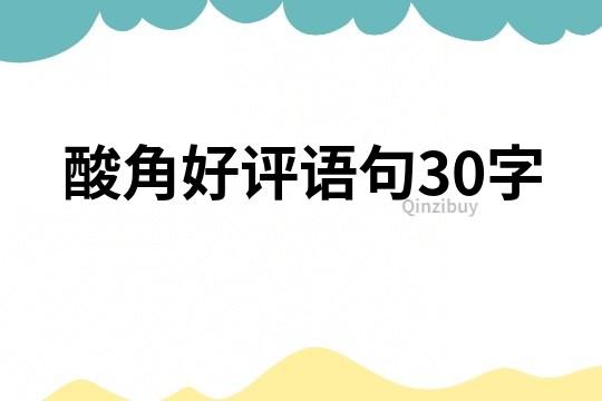 酸角好評語句30字
