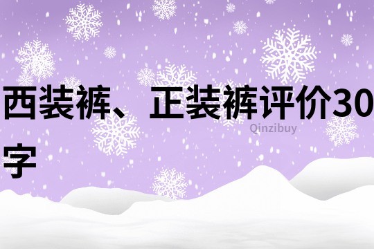 西裝褲、正裝褲評(píng)價(jià)30字