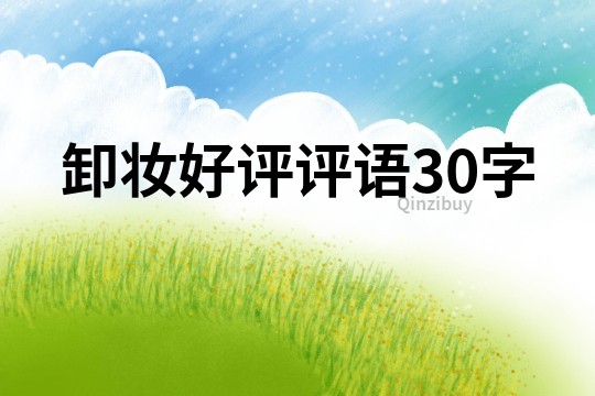 卸妝好評評語30字