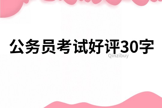 公務員考試好評30字