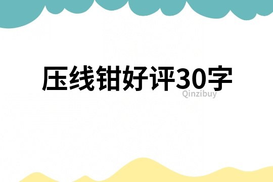 壓線鉗好評30字