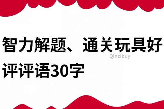 智力解題、通關玩具好評評語30字