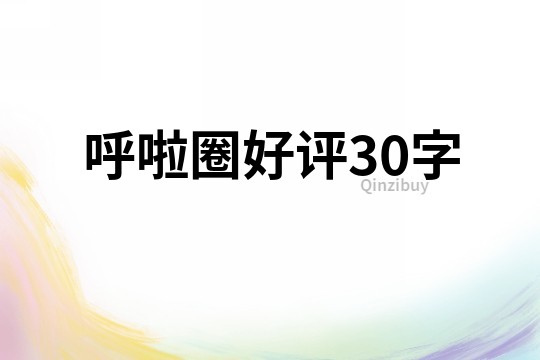呼啦圈好評30字