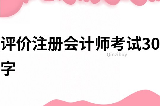 評價注冊會計師考試30字