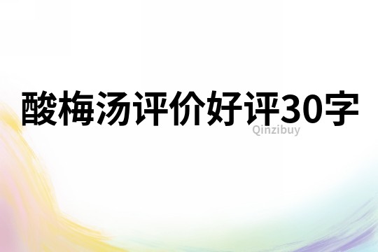 酸梅湯評價好評30字