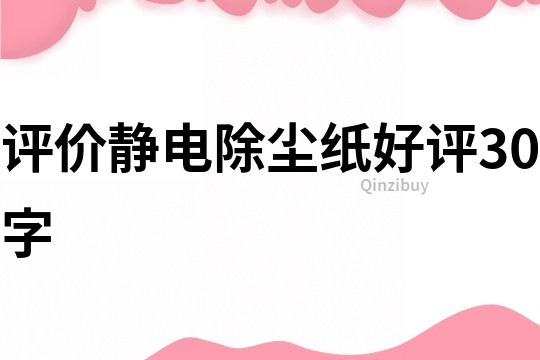 評價靜電除塵紙好評30字