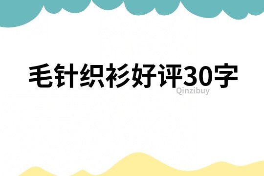 毛針織衫好評30字