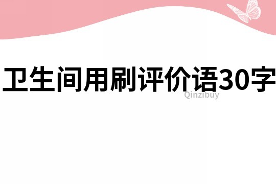 衛生間用刷評價語30字