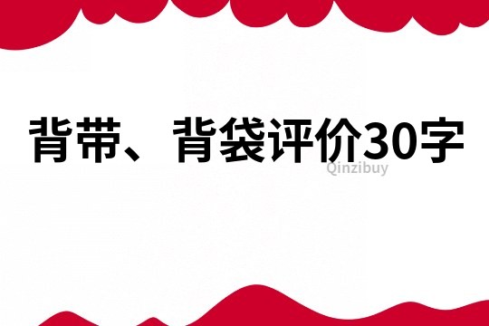 背帶、背袋評價30字