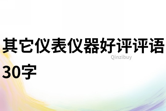 其它儀表儀器好評評語30字
