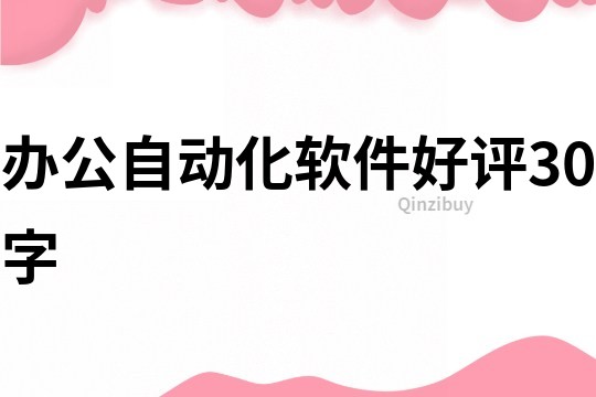 辦公自動(dòng)化軟件好評(píng)30字