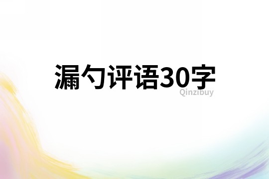 漏勺評語30字