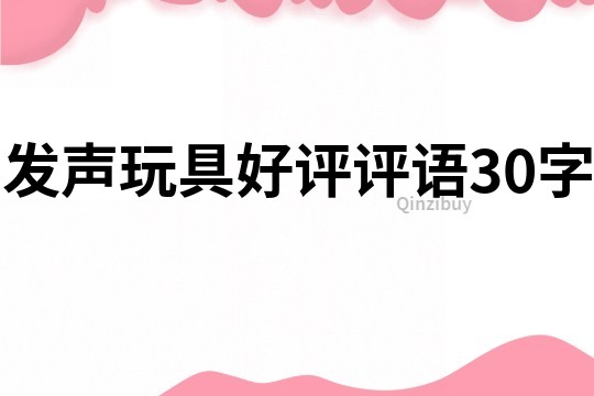 發聲玩具好評評語30字