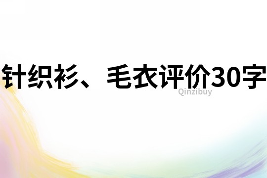 針織衫、毛衣評價30字