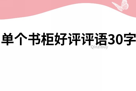 單個書柜好評評語30字