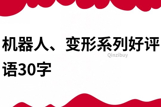 機器人、變形系列好評語30字