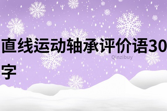 直線運動軸承評價語30字
