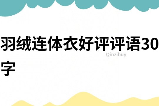 羽絨連體衣好評(píng)評(píng)語(yǔ)30字
