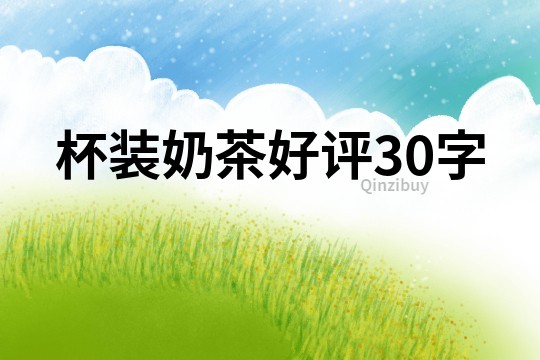 杯裝奶茶好評(píng)30字