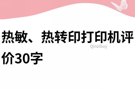 熱敏、熱轉(zhuǎn)印打印機(jī)評(píng)價(jià)30字