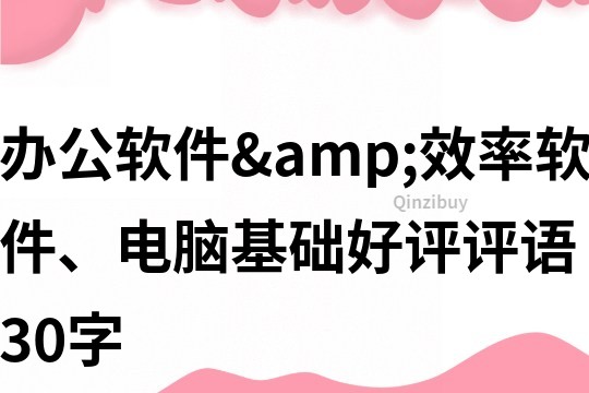 辦公軟件&amp;效率軟件、電腦基礎好評評語30字