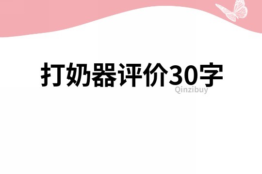 打奶器評價30字