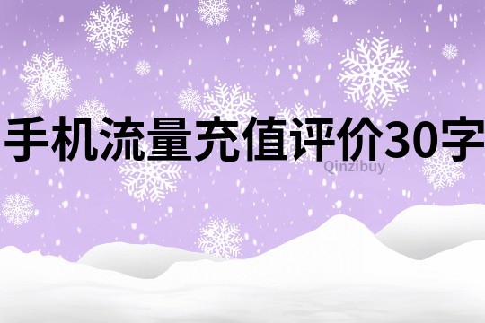 手機流量充值評價30字