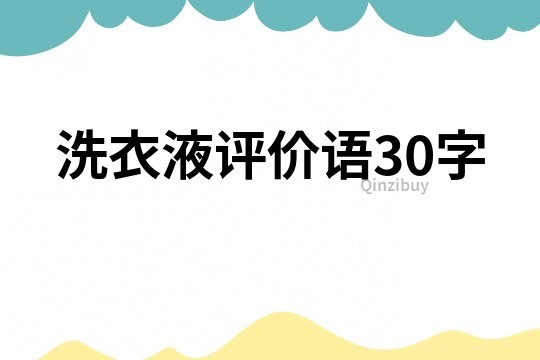 洗衣液評價語30字