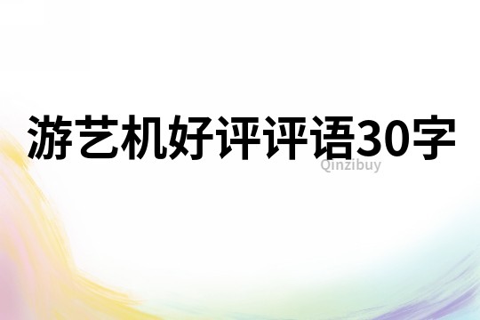 游藝機好評評語30字