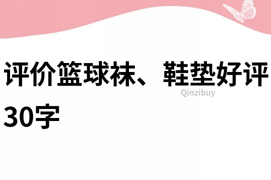 評價籃球襪、鞋墊好評30字