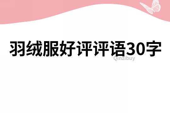 羽絨服好評評語30字