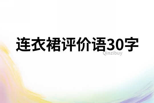 連衣裙評價語30字