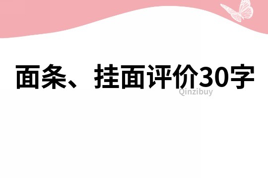 面條、掛面評價30字