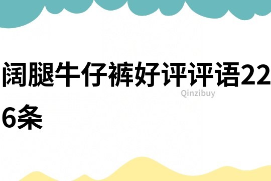 闊腿牛仔褲好評評語226條