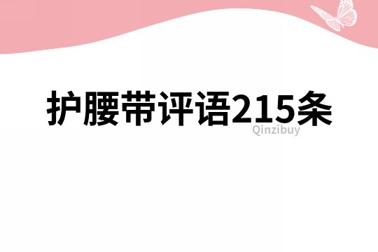 護(hù)腰帶評語215條