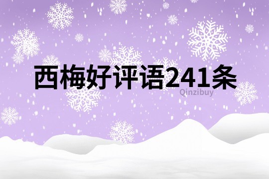 西梅好評(píng)語(yǔ)241條