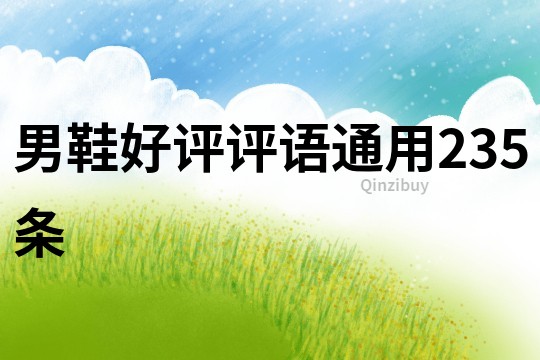 男鞋好評(píng)評(píng)語(yǔ)通用235條
