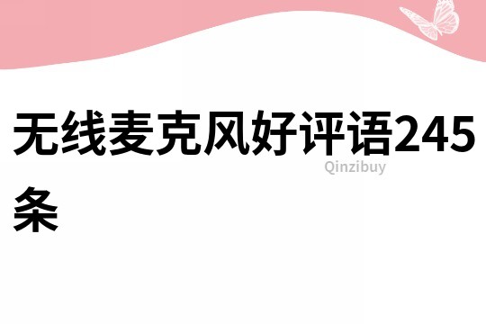 無線麥克風好評語245條