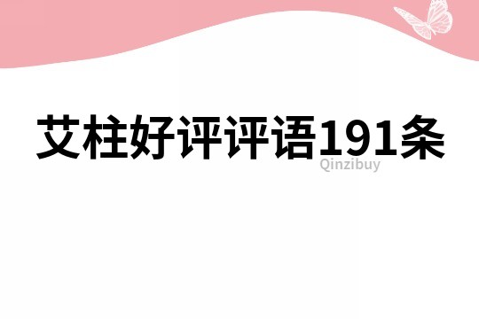 艾柱好評評語191條