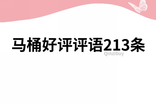 馬桶好評(píng)評(píng)語(yǔ)213條
