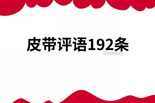 皮帶評語192條