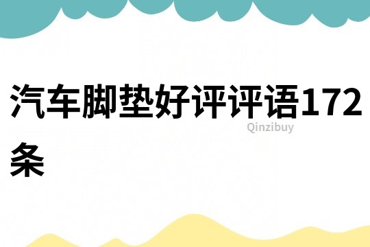 汽車腳墊好評(píng)評(píng)語172條