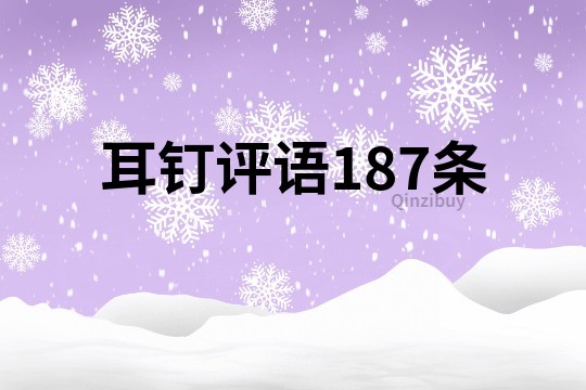 耳釘評語187條