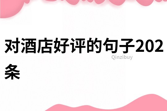 對酒店好評的句子202條