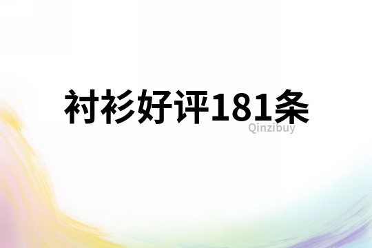 襯衫好評181條