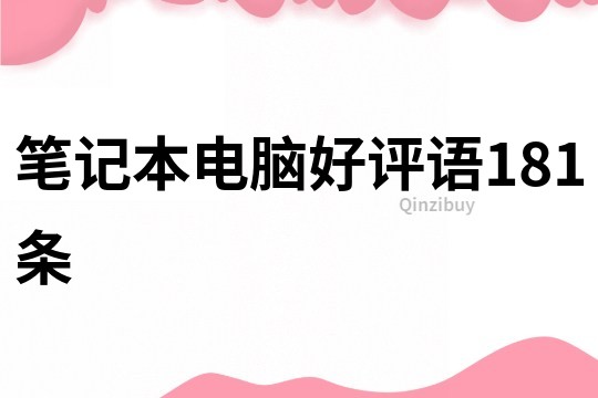 筆記本電腦好評語181條