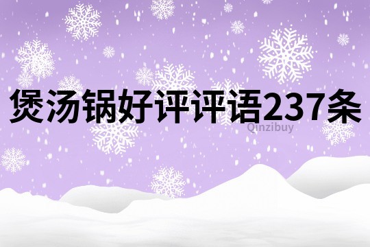 煲湯鍋好評評語237條