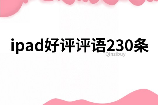 ipad好評評語230條
