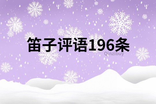 笛子評語196條